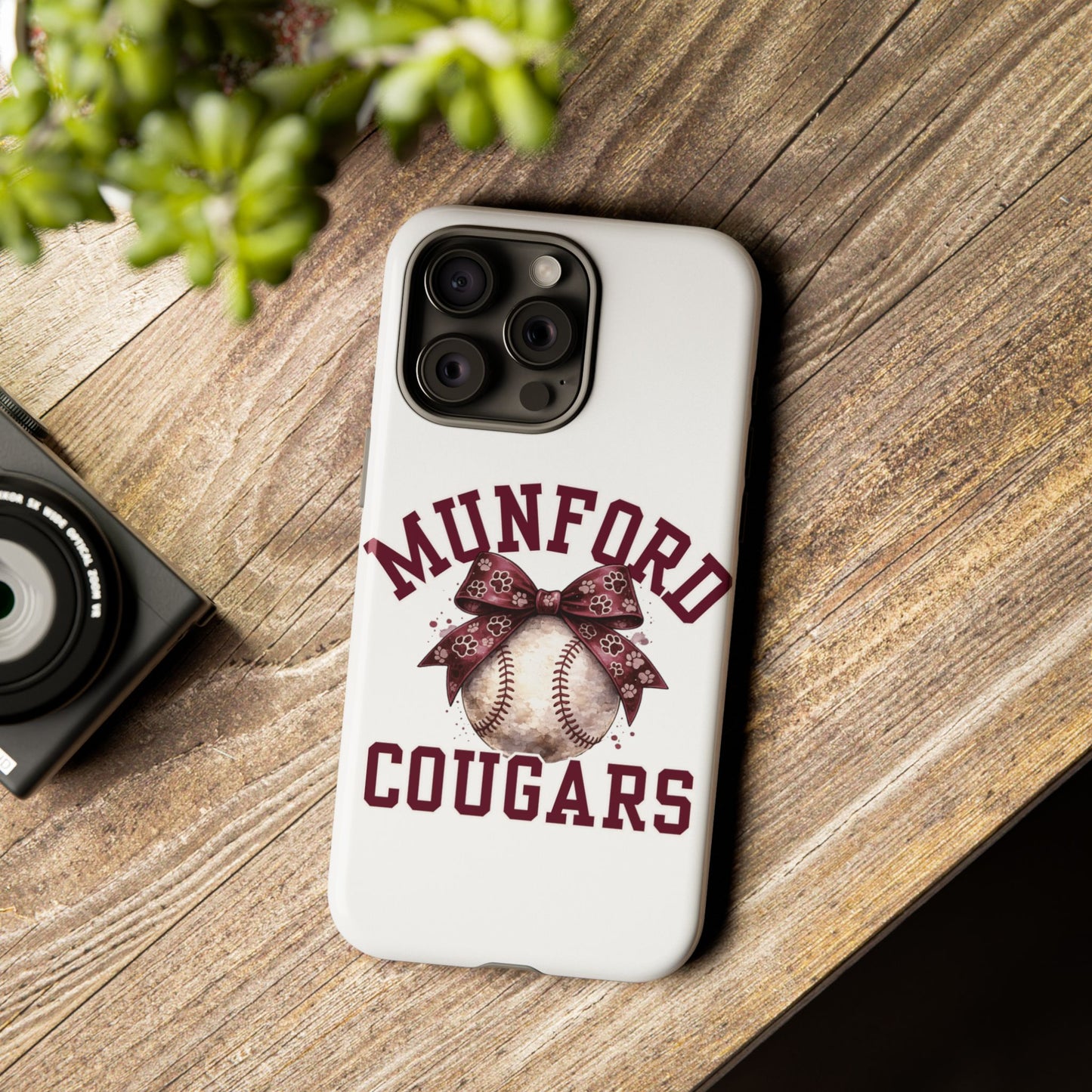 *** NEED TO PERSONALIZE THIS ? - DO NOT PURCHASE THIS ITEM - EMAIL ME @REFININGFAITHCOMPANY@GMAIL.COM - Munford Cougars Baseball Phone Case - Tough Cases Sports Team Phone Cover