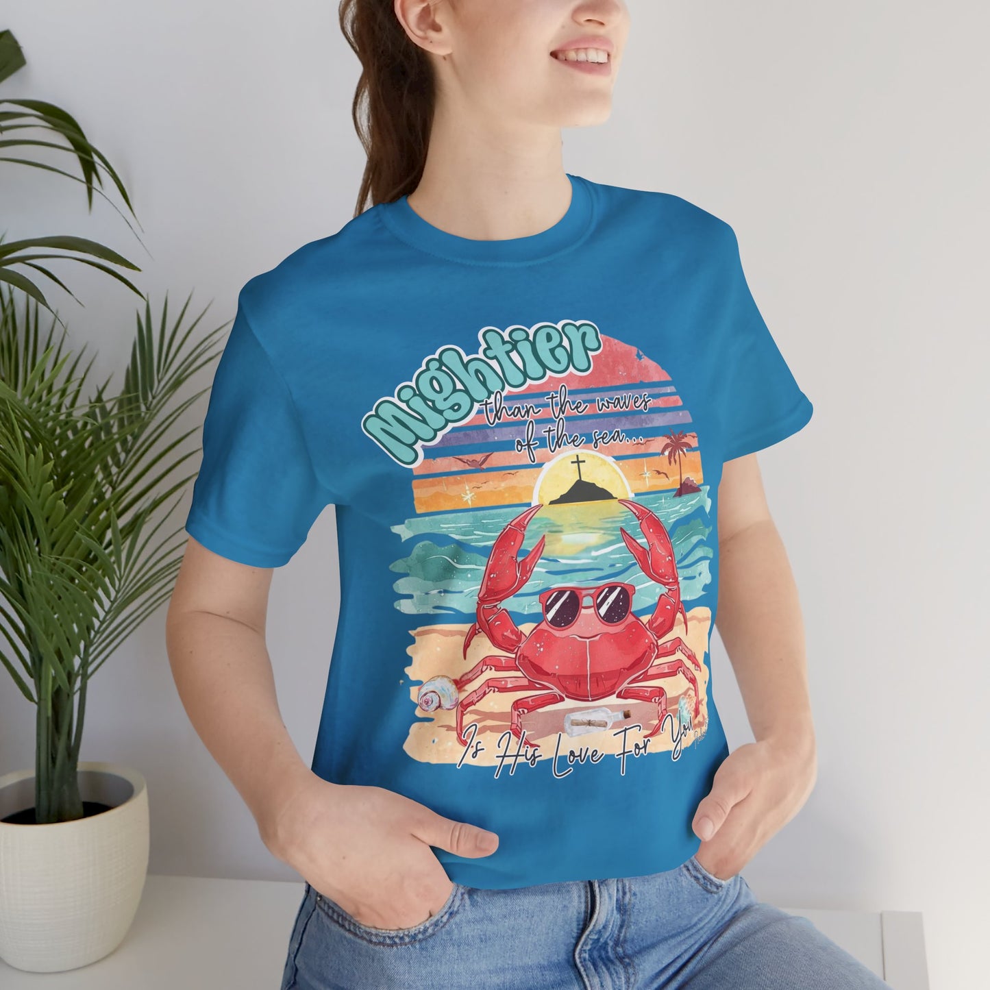 BELLA CANVAS -Crabby Beach Vibes T-Shirt — "Nighter" Sunglasses Crab Sunset Tee