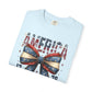 COMFORT OLORS - Patriotic America Bow T-Shirt — "America 1776 Land of the Free" Fourth of July Tee