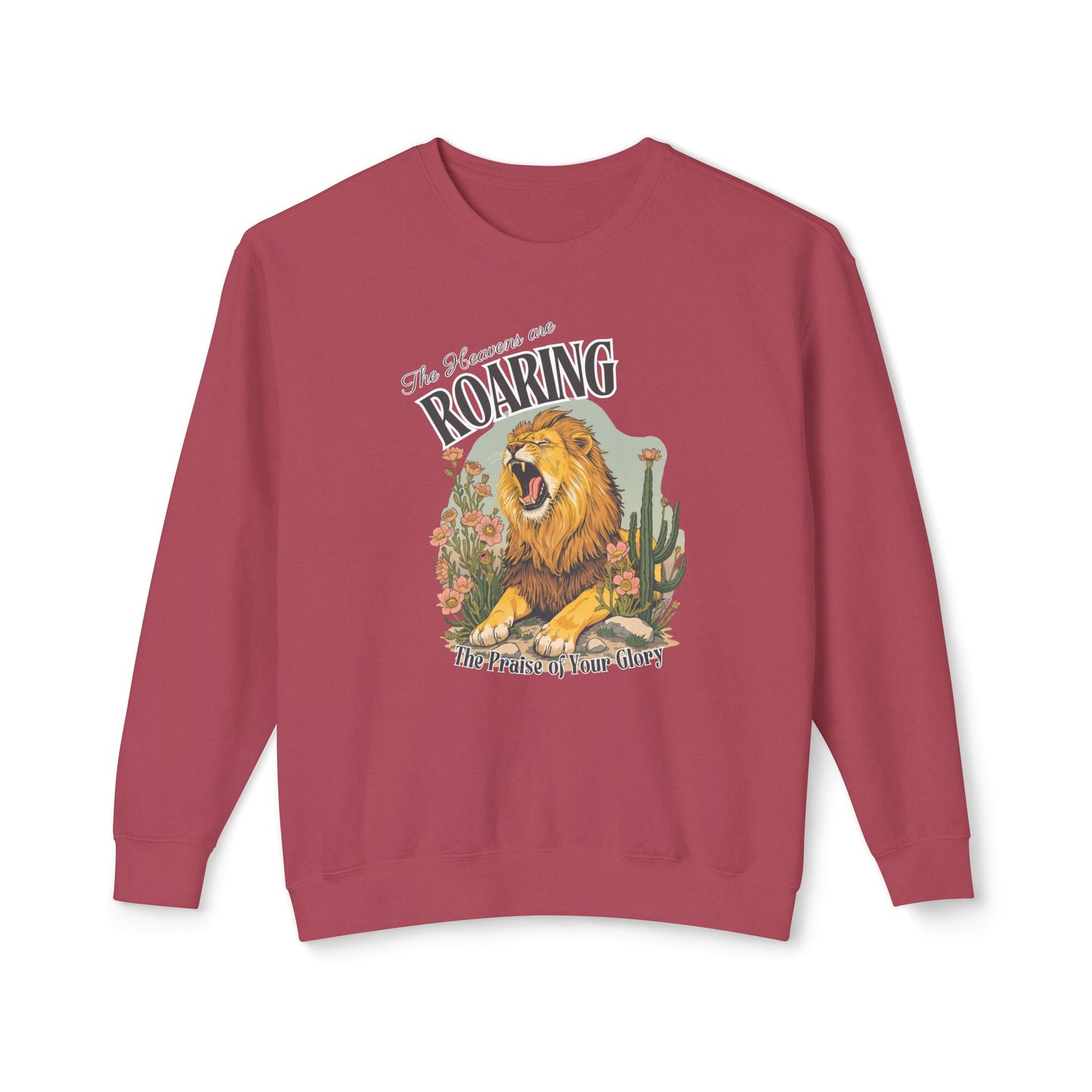 COMFORT COLORS - Roaring Lion Crewneck Sweatshirt — "The Lion Roars" Graphic