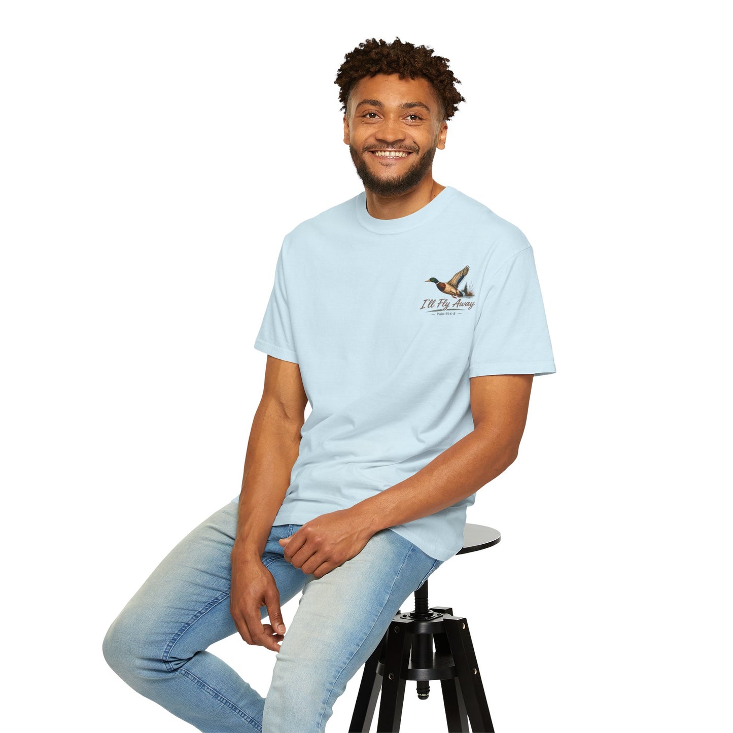 COMFORT COLORS - T-Shirt — “Some Glad Morning When This Life Is Over I’ll Fly Away” Duck Graphic