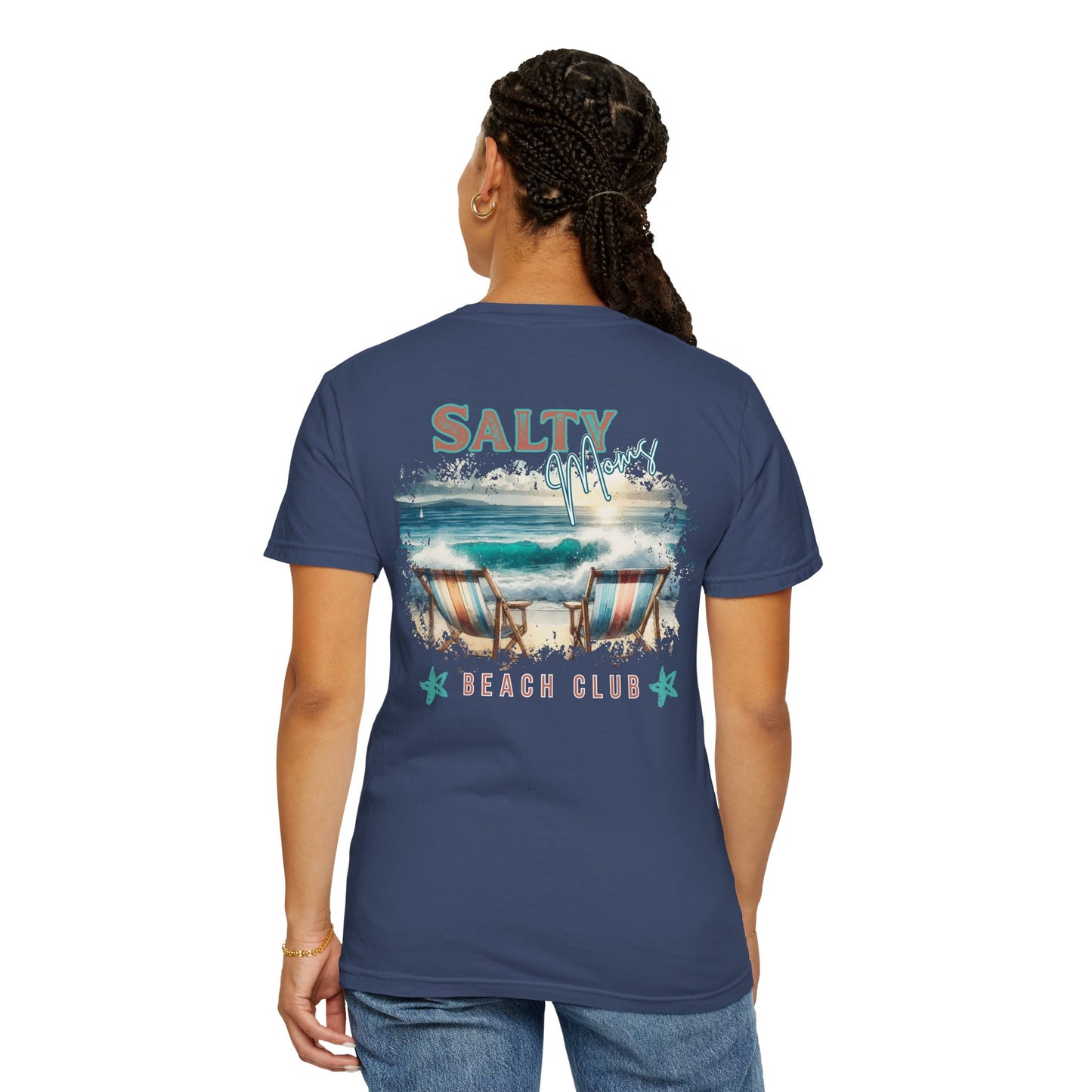 COMFORT COLORS - Salty Vibes Beach Club T-Shirt — 'Salty Memory' Coastal Graphic Tee
