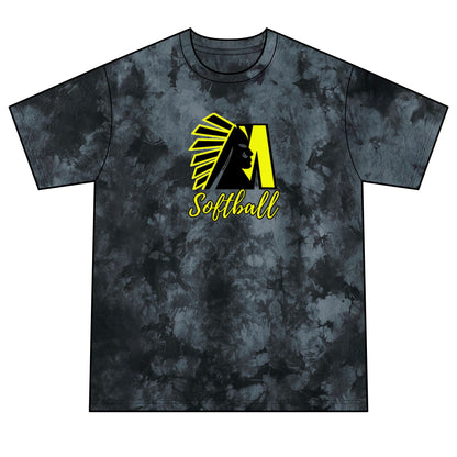 Softball Chicks Tie-Dye T-Shirt — Lime Crystal Dye