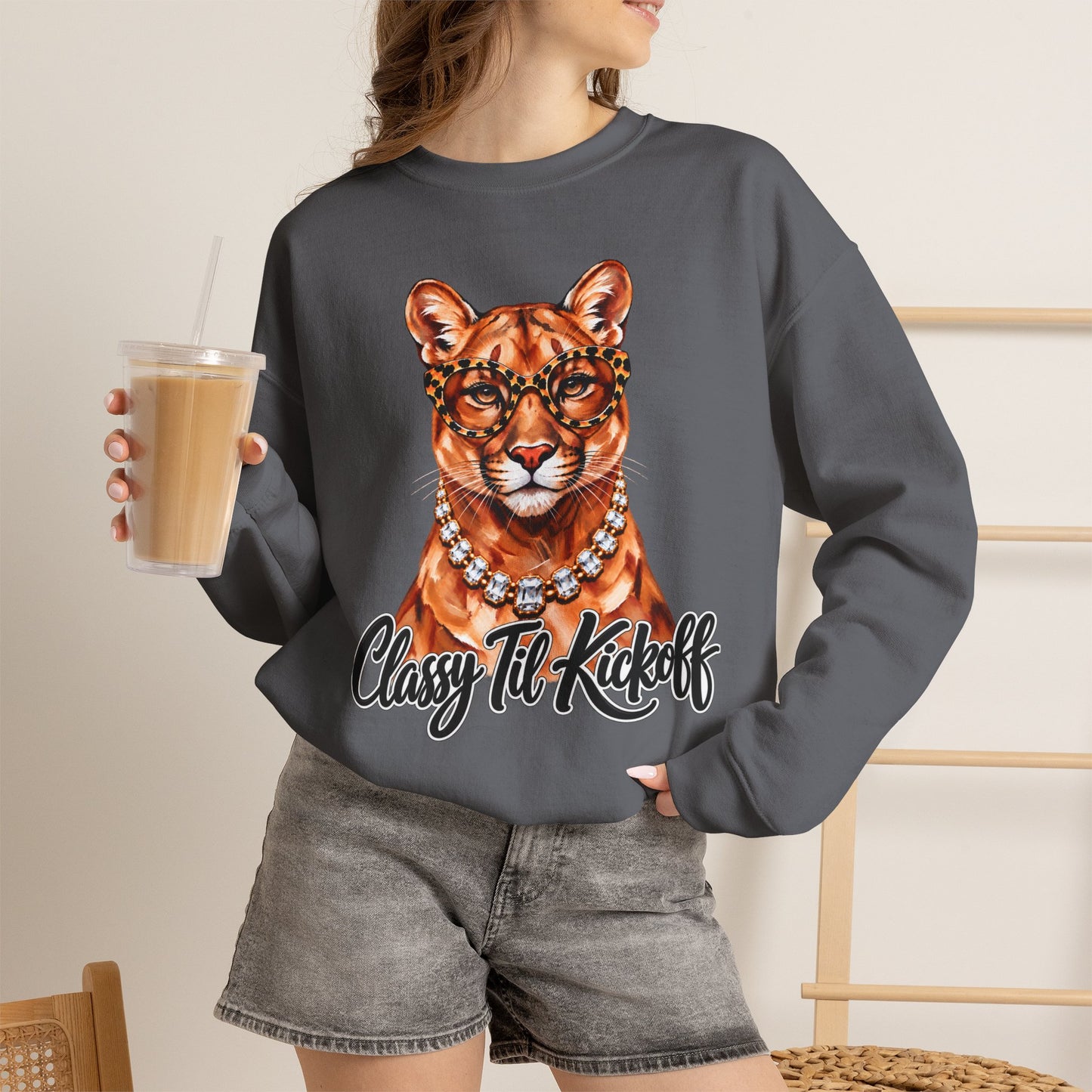 GILDAN - Classy Lil Kickoff  Cougar Graphic Sweatshirt