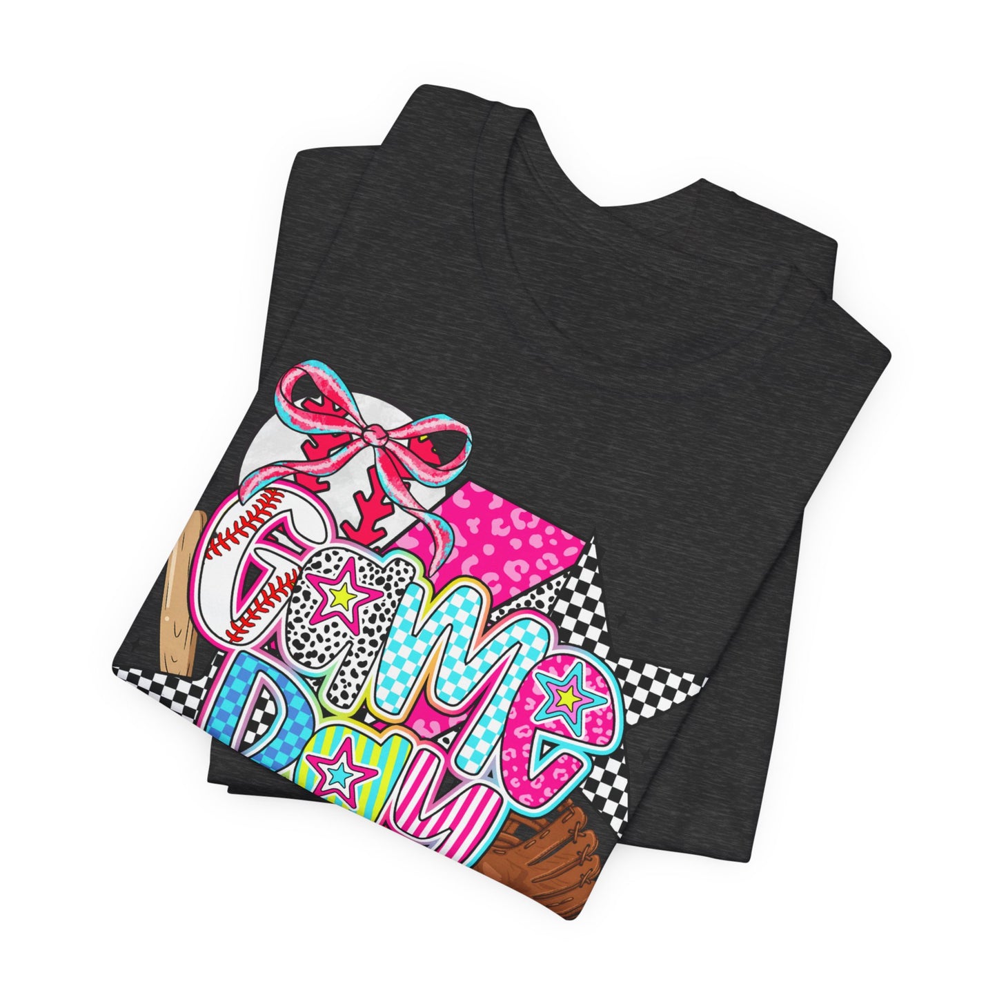 BELLA CANVAS - Baseball Mom Tee – 'Game Day' Colorful Pop Art Soft Cotton T-Shirt
