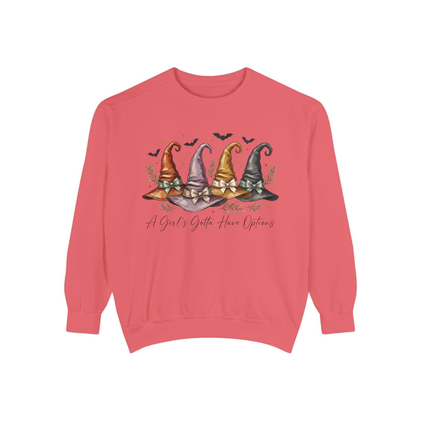 COMFORT COLORS - Gnome Trio Cozy Sweatshirt — "A Girl's Gotta Have Options" Fall Graphic