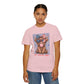 COMFORT COLORS - All American Girl T-Shirt — Patriotic Cow Pup Graphic Tee
