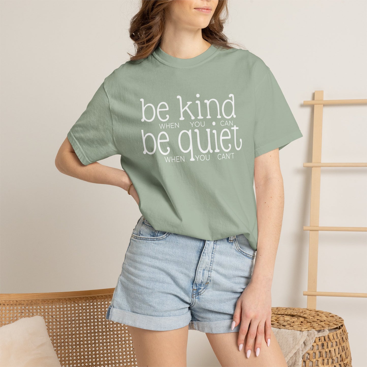 COMFORT COLORS - Garment-Dyed T-Shirt — Soft Vintage White Crew Tee