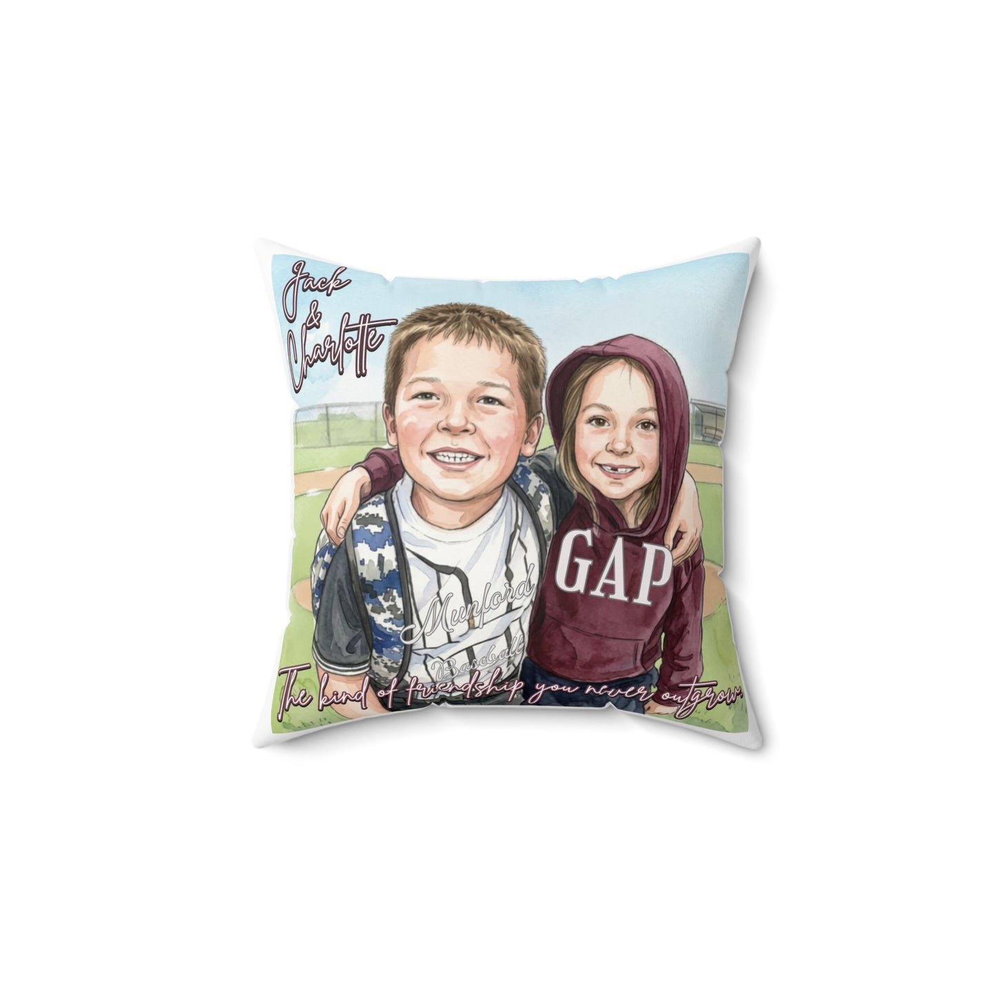 *** PERSONALIZE THIS - DON'T PURCHASE THIS ITEM - EMAIL ME @REFININGFAITHCOMPANY@GMAIL.COM *** Personalized Photo Pillow — Custom Kids Portrait Spun Polyester Square Pillow
