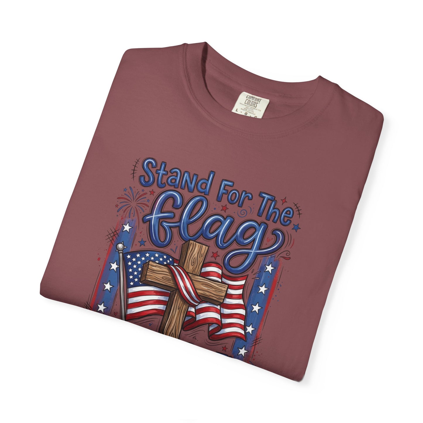 COFORT COLORS - Stand For The Flag Kneel For The Cross T-Shirt