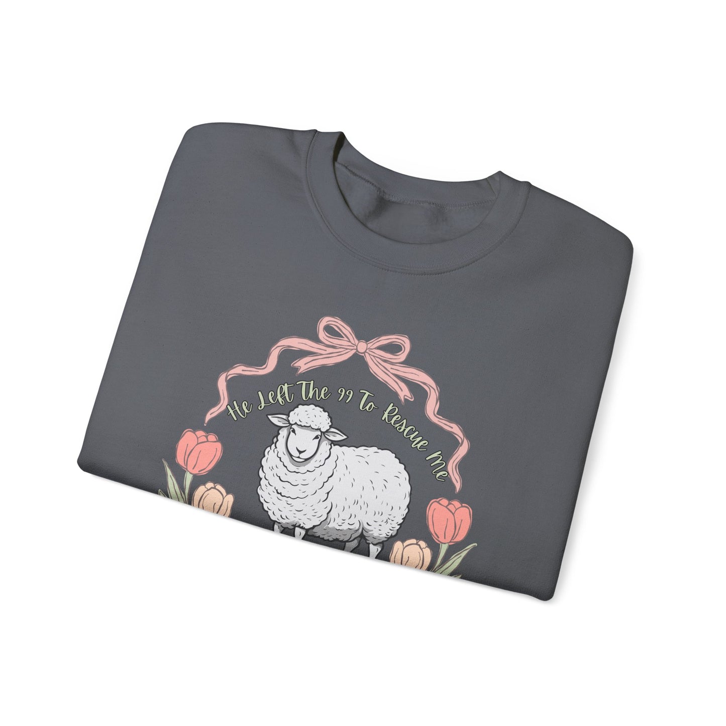 HE LEFT THE 99 WITH RIBBON FRAME ADULT SWEATSHIRT - FRONT AND BACK PRINT