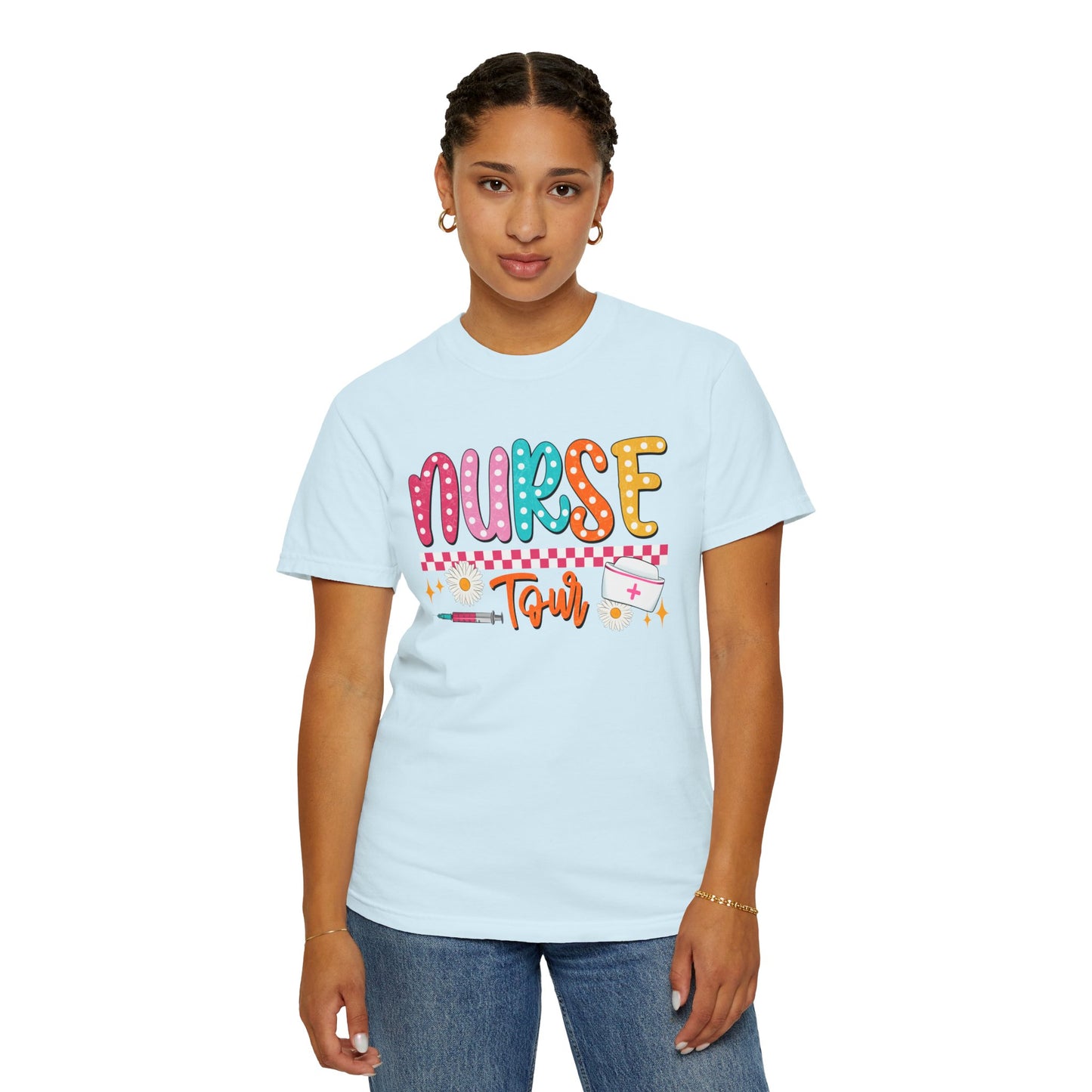 COMFORT COLORS - T-Shirt — "Nurse Tour" Colorful Cute Nursing Graphic Tee