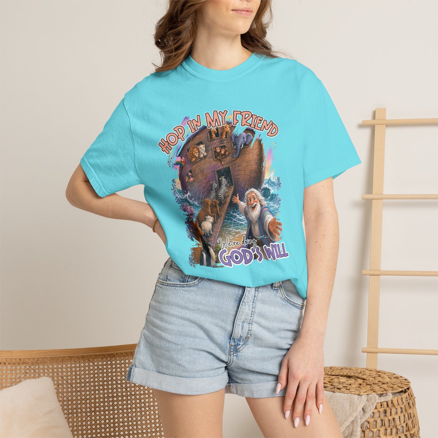 COMFORT COLORS - Noah’s Ark Graphic T-Shirt — "Hope in My Friend, In God’s Will" Faith Tee