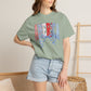 COMFORT COLORS  - America Graphic T-Shirt – Patriotic Red White Blue Tee with Ribbon