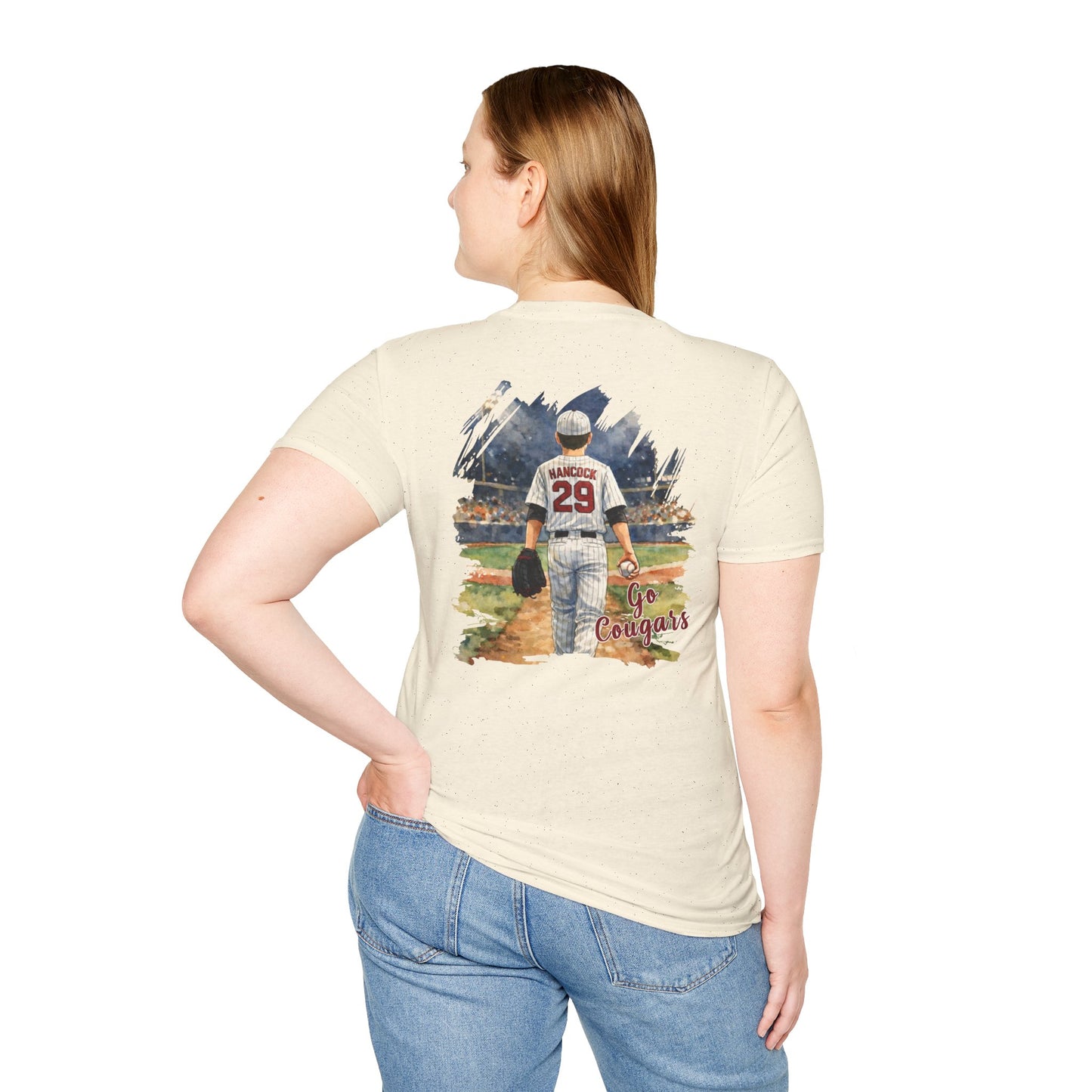 ** PERSONALIZE IT ** Customized Baseball Player Backprint T-Shirt With Front Team Logo