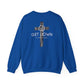 GILDAN - GET DOWN IN THE GOSPEL ADULT SWEATSHIRT GRAY CAMO CROSS