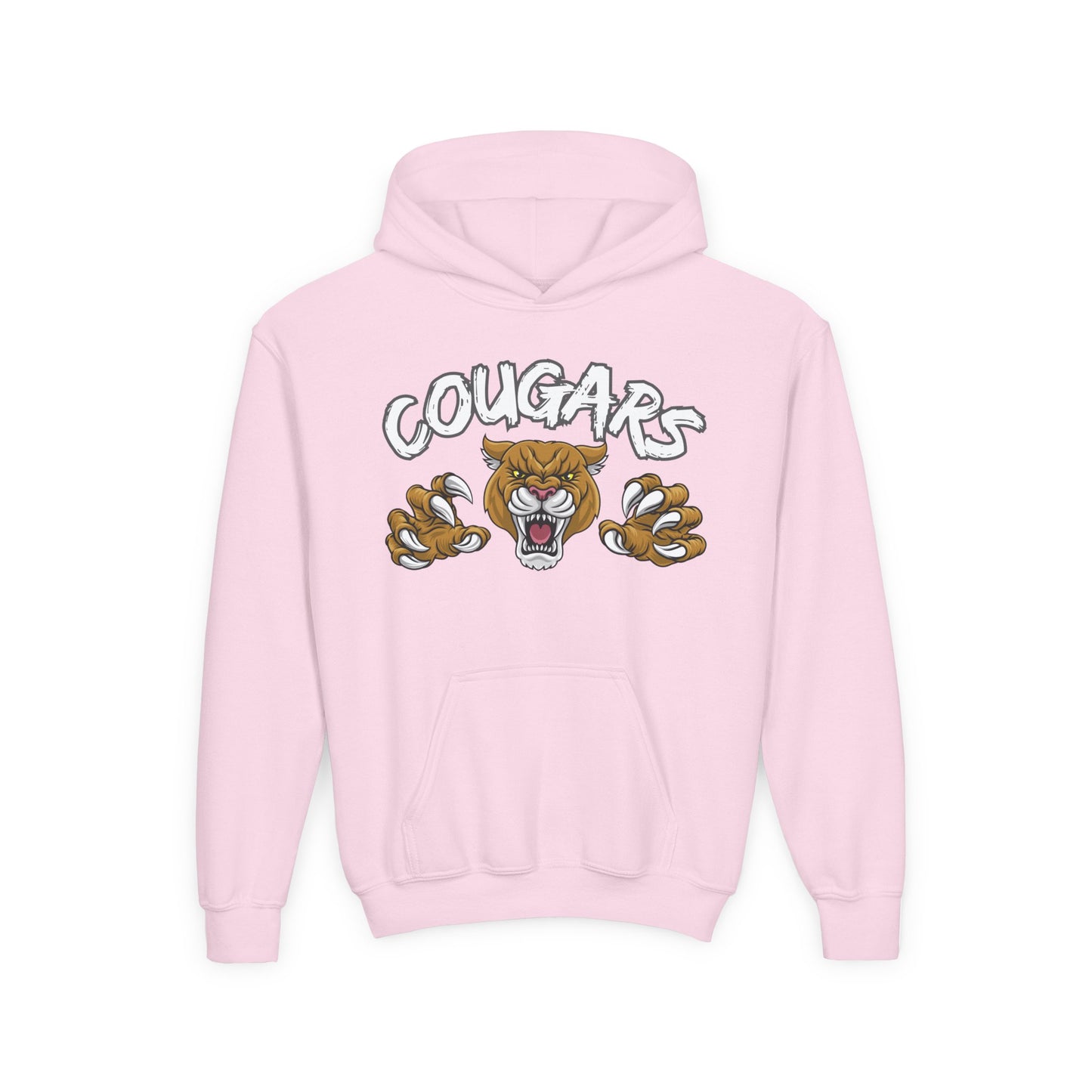 YOUTH COUGARS HOODIE WHITE FONT