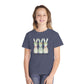 COMFORT COLORS - Easter Floral Bunny Youth Tee — 'Because He Lives'
