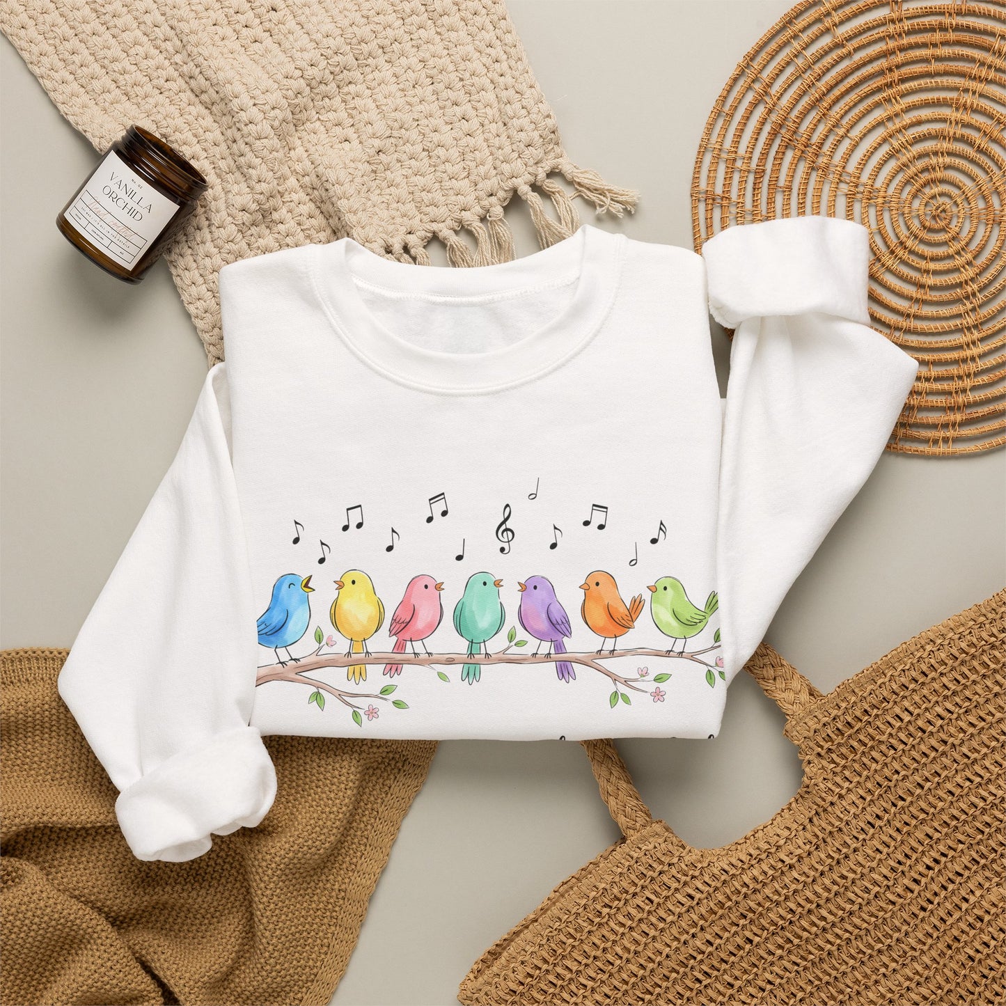 GILDAN - Psalm 89:1 Birds Crewneck Sweatshirt — I Will Sing of the Goodness of God Christian Sweatshirt
