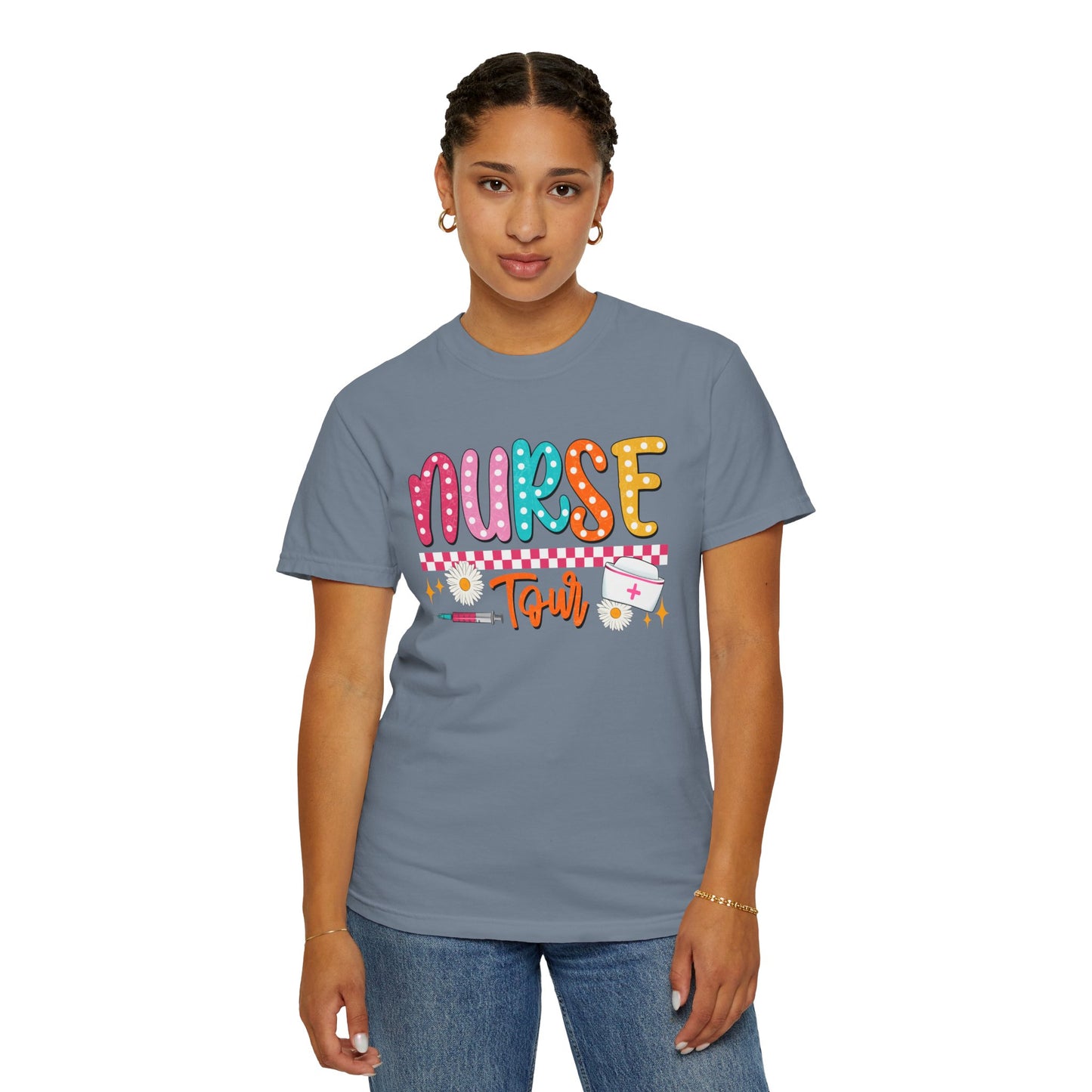 COMFORT COLORS - T-Shirt — "Nurse Tour" Colorful Cute Nursing Graphic Tee