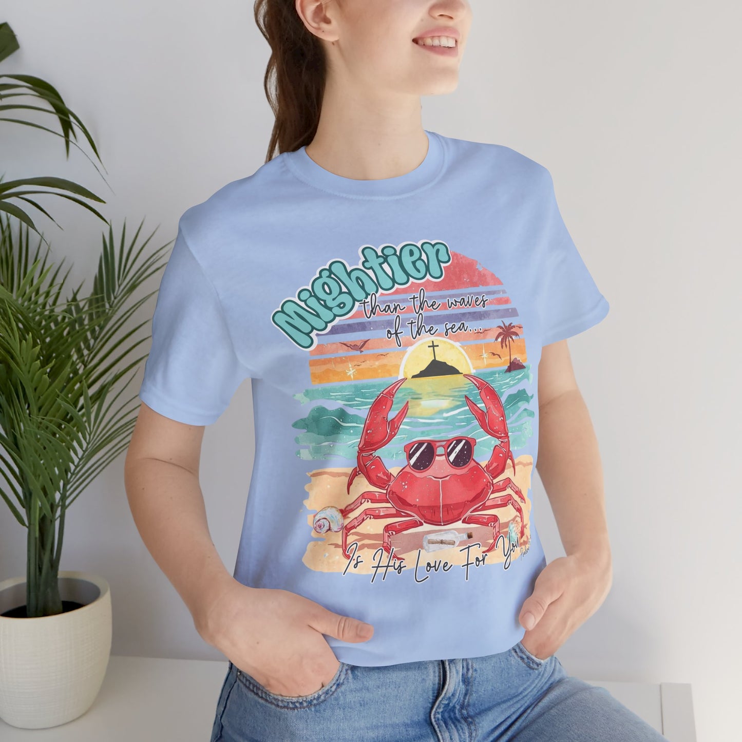BELLA CANVAS -Crabby Beach Vibes T-Shirt — "Nighter" Sunglasses Crab Sunset Tee