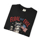 Feral But Free Since 1776 T-Shirt — Cute Raccoon American Flag Patriotic Tee