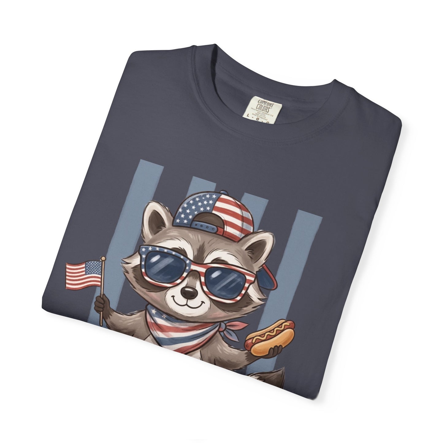 COMFORT COLORS - Patriotic Raccoon America T-Shirt