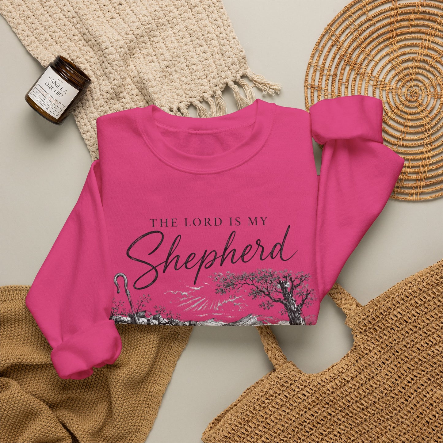 GILDAN - The Lord Is My Shepherd Psalm 23 Christian Crewneck Sweatshirt