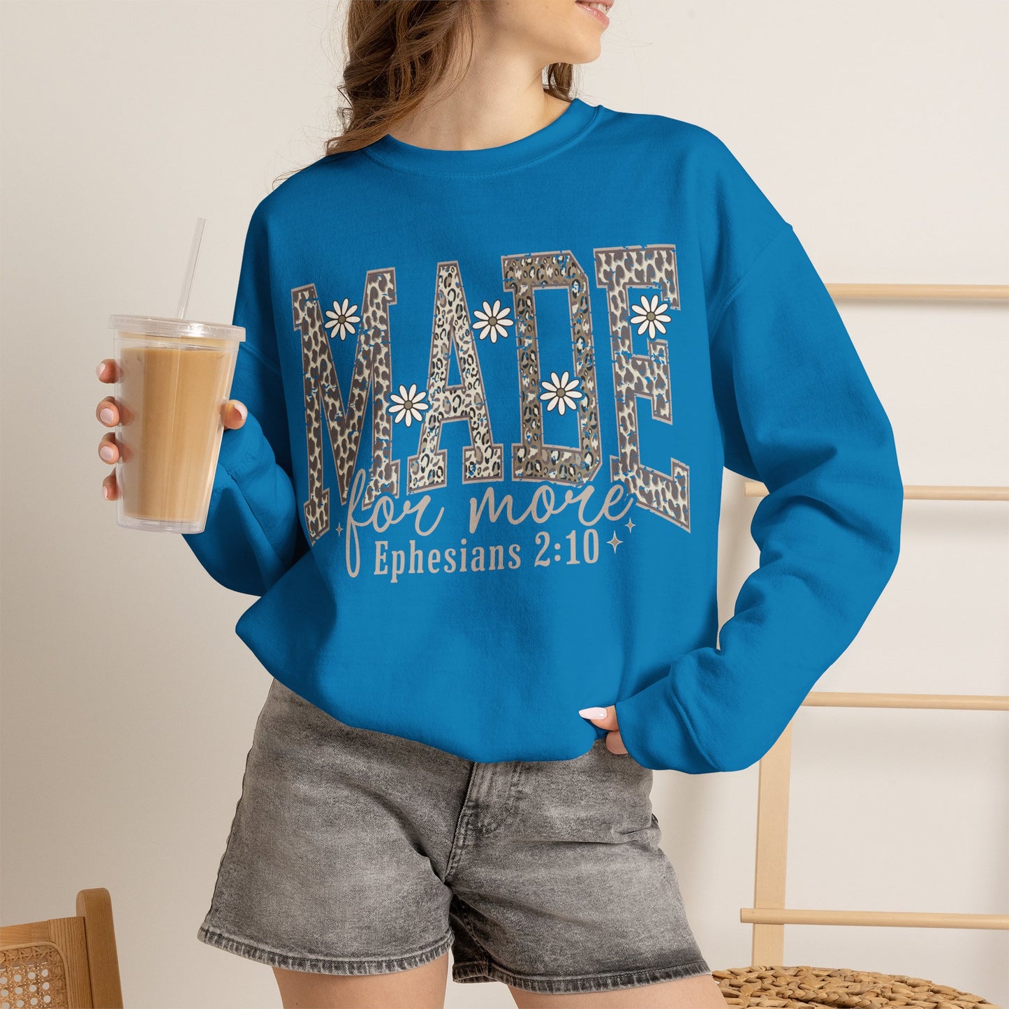 GILDAN - Made for More Sweatshirt — Inspirational Ephesians 2:10 Christian Crewneck