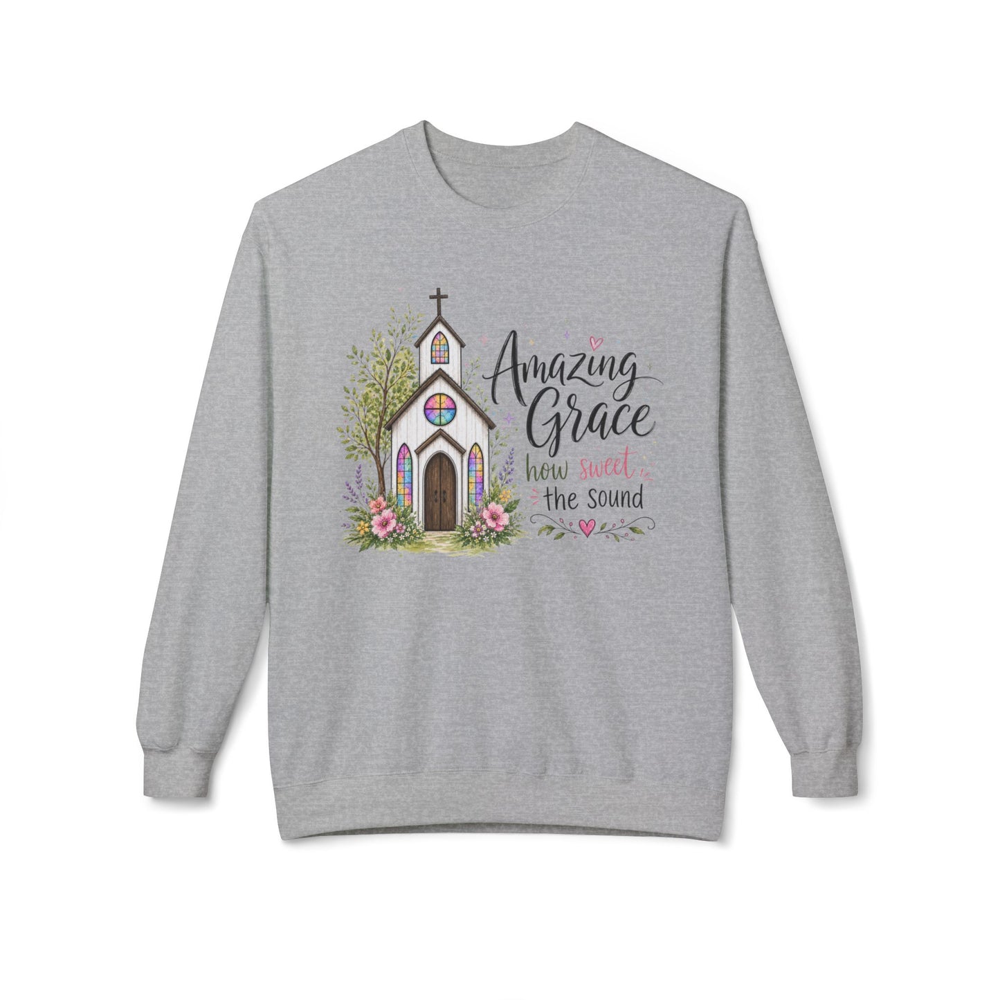 GILDAN - Amazing Grace Church Sweatshirt — "How Sweet the Sound" Christian Crewneck