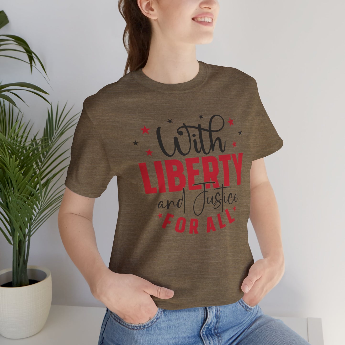 BELLA CANVAS - Liberty and Justice For All T-Shirt — Patriotic Fourth of July Tee