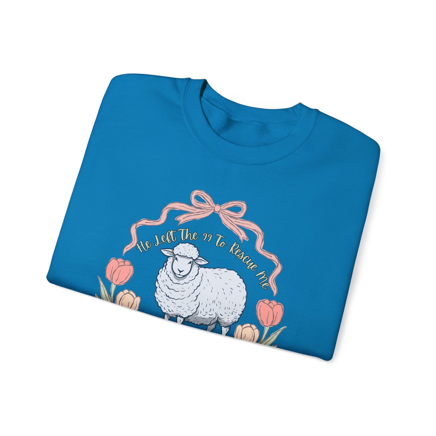 HE LEFT THE 99 WITH RIBBON FRAME ADULT SWEATSHIRT - FRONT AND BACK PRINT