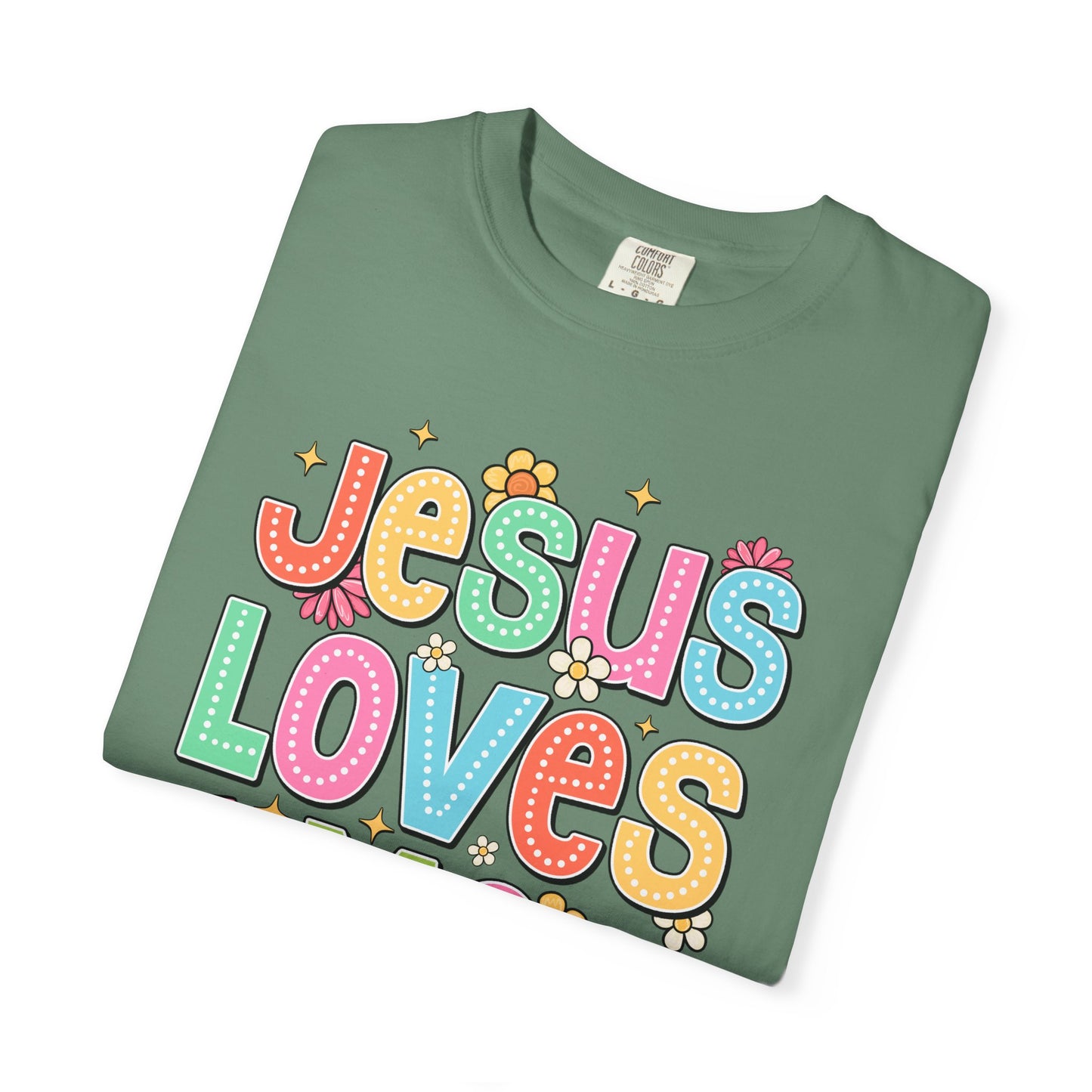 COMFORT COLORS - Jesus Loves Me T-Shirt — Colorful Retro Kids/Youth Faith Tee