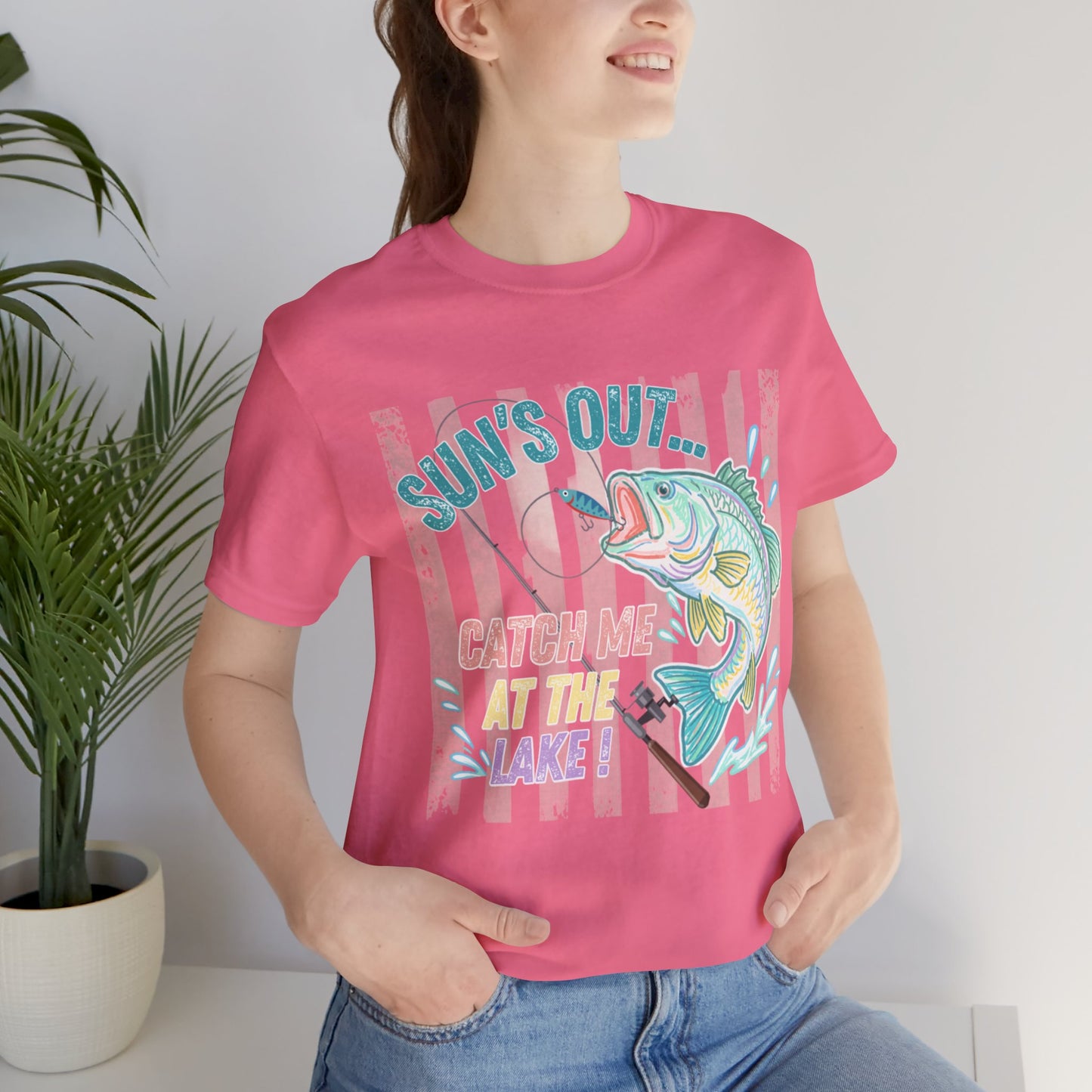 BELLA CANVAS - Sun's Out Catch Me at the Lake T-Shirt — Bass Fishing Summer Tee