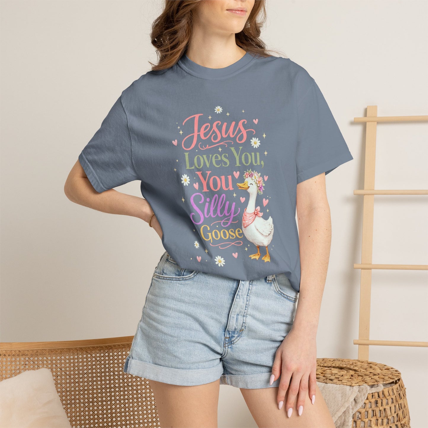 COMFORT COLORS - Jesus Loves You Silly Goose T-Shirt — Cute Christian Graphic Tee