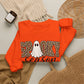 GILDAN - Spooky Season Sweatshirt — Leopard Print Ghost Halloween Crewneck