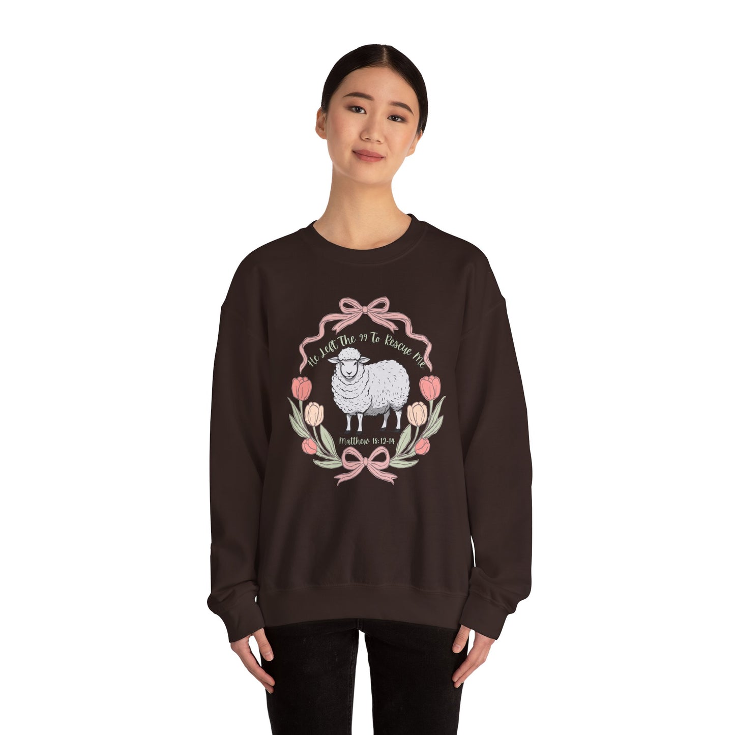 HE LEFT THE 99 WITH RIBBON FRAME ADULT SWEATSHIRT - FRONT AND BACK PRINT