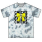Chicks Tie-Dye Tee — Yellow Bow Graphic Soft Cotton Shirt