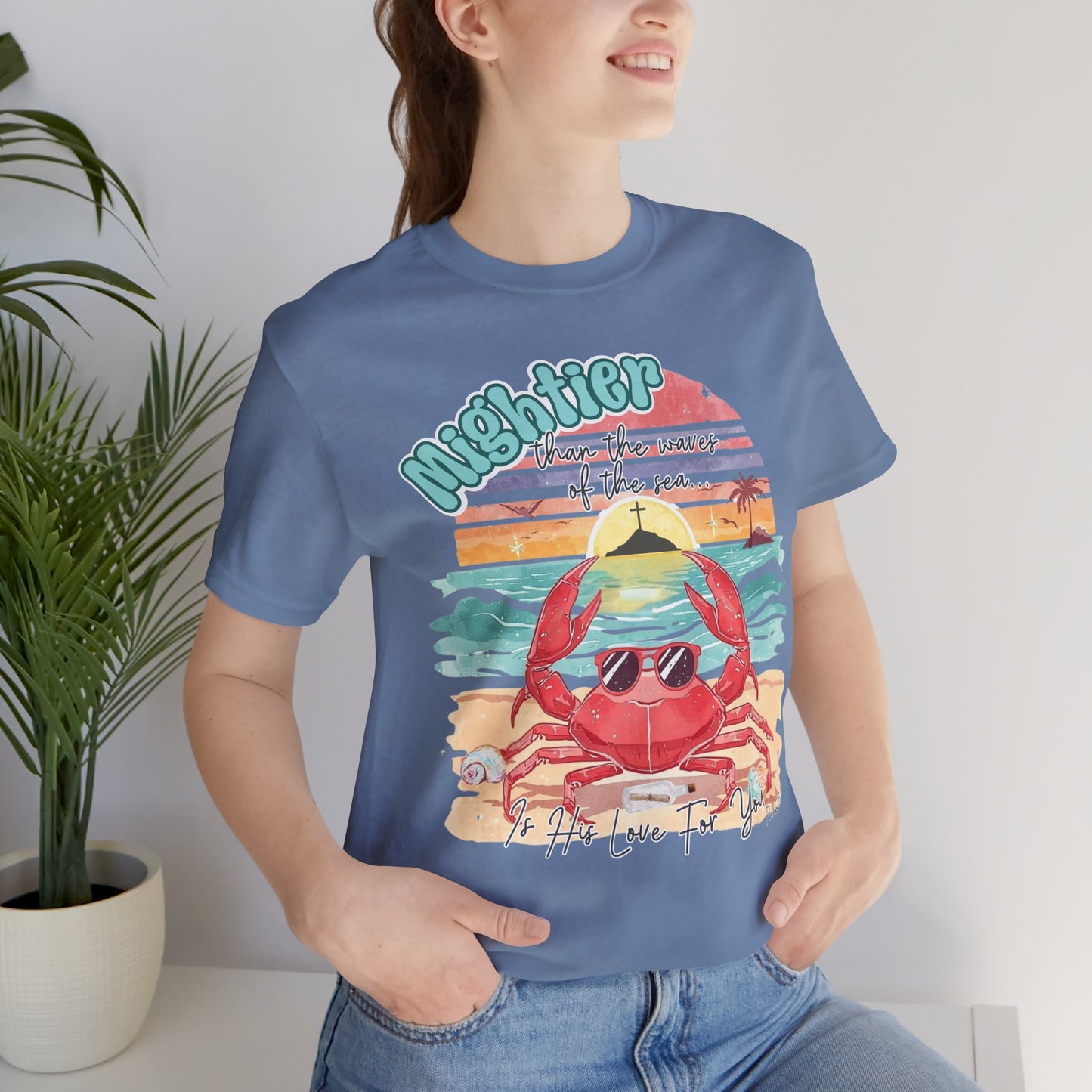BELLA CANVAS -Crabby Beach Vibes T-Shirt — "Nighter" Sunglasses Crab Sunset Tee