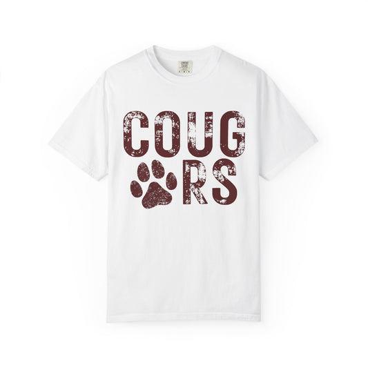 COMFORT COLORS - Cougars Distressed Paw T-Shirt