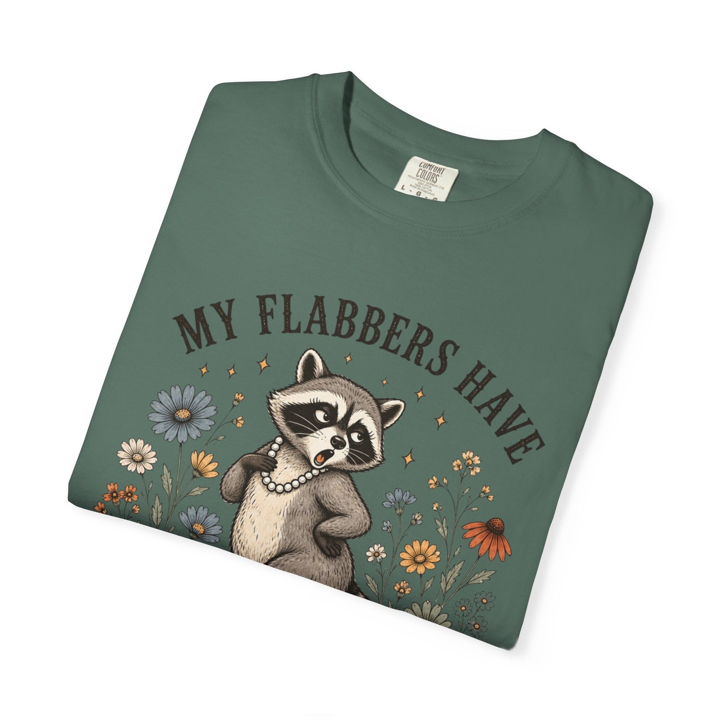 COMFORT COLOR - Raccoon Floral Tee — "My Flabbers Have Been Gasted" Graphic T-Shirt