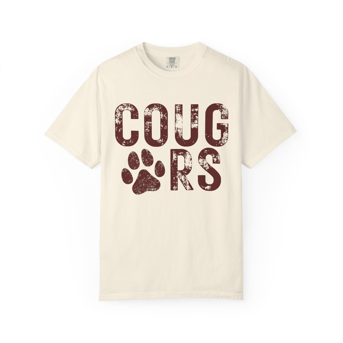 COMFORT COLORS - Cougars Distressed Paw T-Shirt