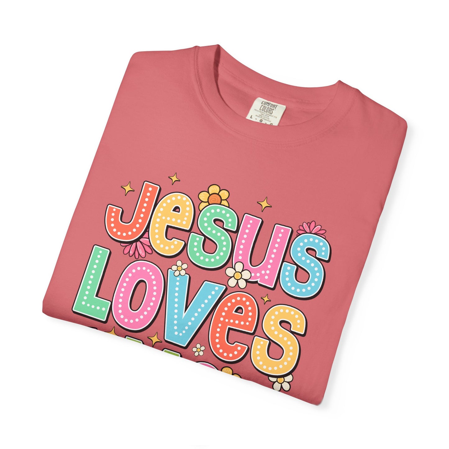 COMFORT COLORS - Jesus Loves Me T-Shirt — Colorful Retro Kids/Youth Faith Tee