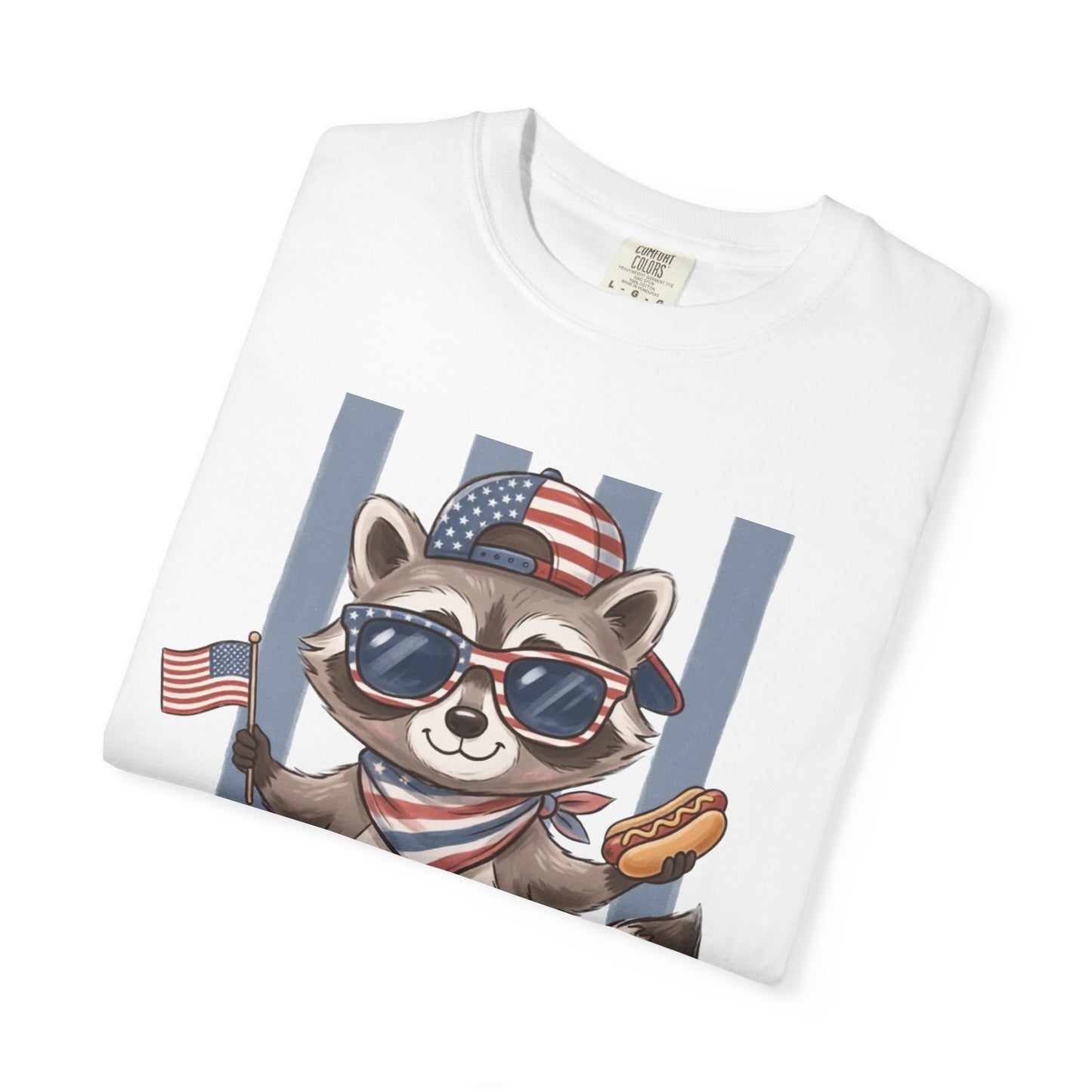COMFORT COLORS - Patriotic Raccoon America T-Shirt