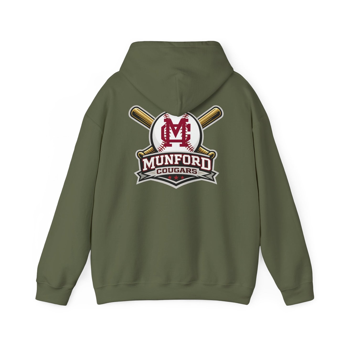 Munford Cougars Baseball Adult Hoodie | Munford M Logo Sweatshirt