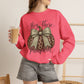 GILDAN - Hey There Pumpkin Sweatshirt — Leopard Pumpkin with Olive Bow Fall Crewneck