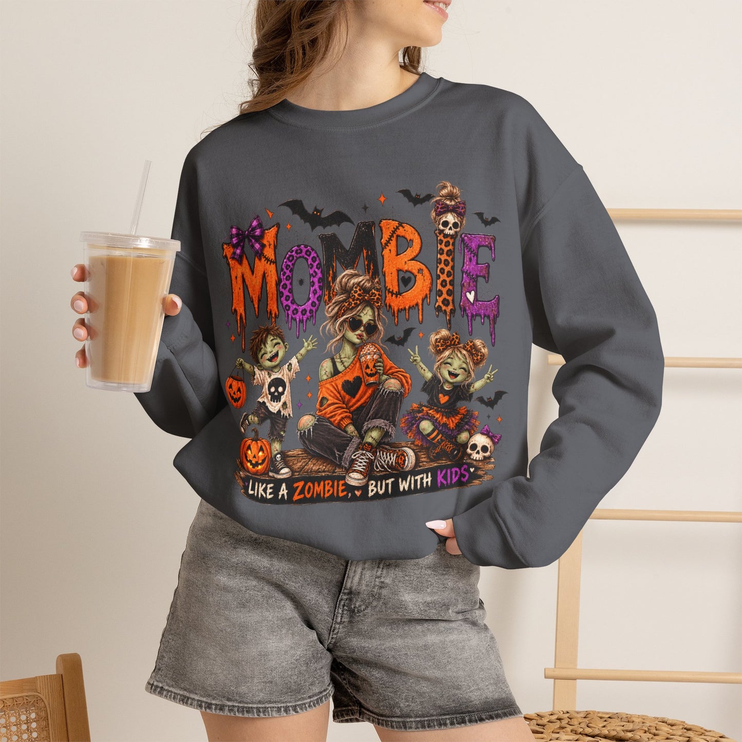 GILDAN - Mombie Halloween Sweatshirt — "Mombie" Zombie Mom Graphic Crewneck
