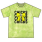 Chicks Tie-Dye Tee — Yellow Bow Graphic Soft Cotton Shirt