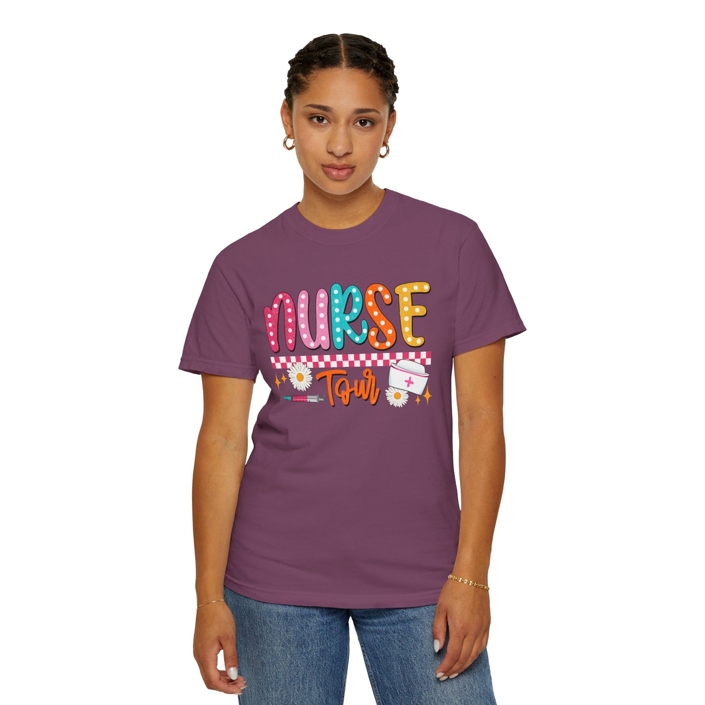 COMFORT COLORS - T-Shirt — "Nurse Tour" Colorful Cute Nursing Graphic Tee
