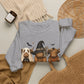 GILDAN -Halloween Dogs Crewneck Sweatshirt — Cute Witch, Ghost & Pumpkin Puppy Design